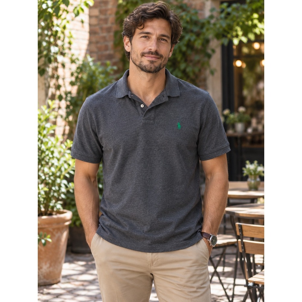 Polo Ralph Lauren Classic Fit Short Sleeve Polo Shirt Mens Medium Grey
